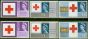 Valuable Postage Stamp GB 1963 Red Cross Set of 6 SG642-644 & SG642p-644p V.F VLMM