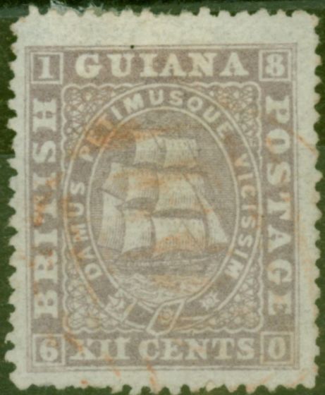 Old Postage Stamp from British Guiana 1875 12c Lilac SG113 P.15 Fine Lightly Used Ex-Fred Small