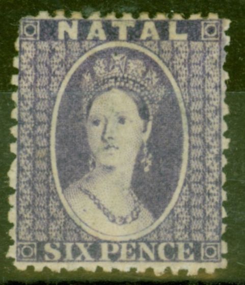 Valuable Postage Stamp from Natal 1863 6d Violet SG24x Wmk Reversed Good Mtd Mint