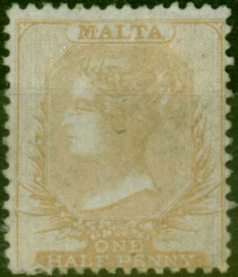 Valuable Postage Stamp Malta 1861 1/2d Brown-Orange SG2 Good MM