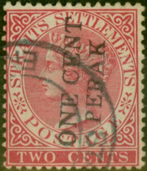 Valuable Postage Stamp from Perak 1887 1c on 2c Pale Rose SG30a Opt in Black Fine Used Scarce
