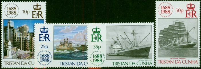 Tristan Da Cunha 1988 Lloyds of London Set of 4 SG457-460 V.F MNH . Queen Elizabeth II (1952-2022) Mint Stamps