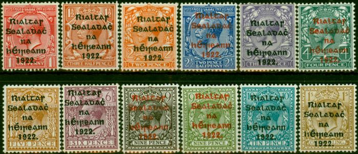 Collectible Postage Stamp Ireland 1922 Set of 12 from 1d SG31-43 Ex SG33 Fine & Fresh MM