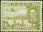 Old Postage Stamp Papua 1941 1s6d Olive-Green SG168 Good MNH