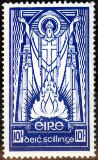 Collectible Postage Stamp from Ireland 1945 10s Dp Blue SG125 Fine Lightly Mtd Mint