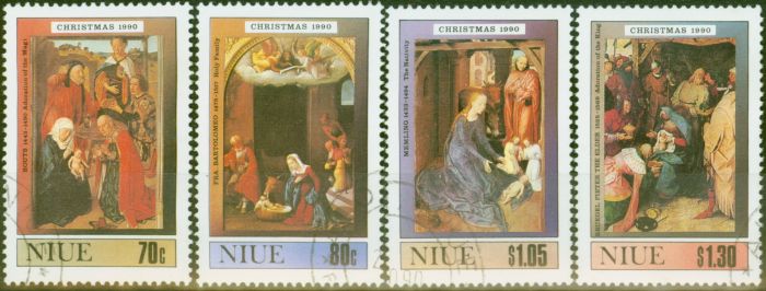 Old Postage Stamp from Niue 1990 Christmas set of 4 SG700-703 V.F.U