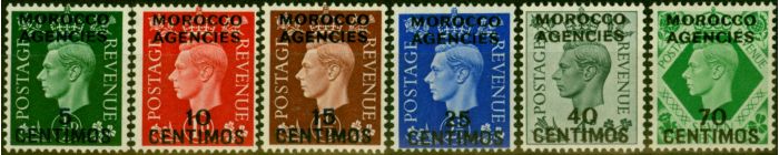Valuable Postage Stamp Morocco Agencies 1937-40 Set of 6 SG165-170 Fine MM