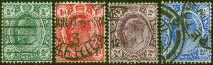 Transvaal 1905-09 Set of 4 SG273-276 Good Used  King Edward VII (1902-1910) Old Stamps