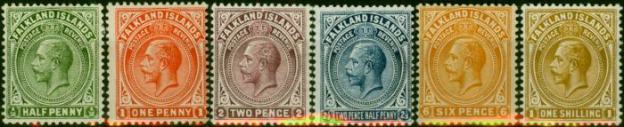 Falkland Islands 1912 Set of 6 to 1s SG60-65 Fine MM  King Edward VII (1902-1910) Rare Stamps
