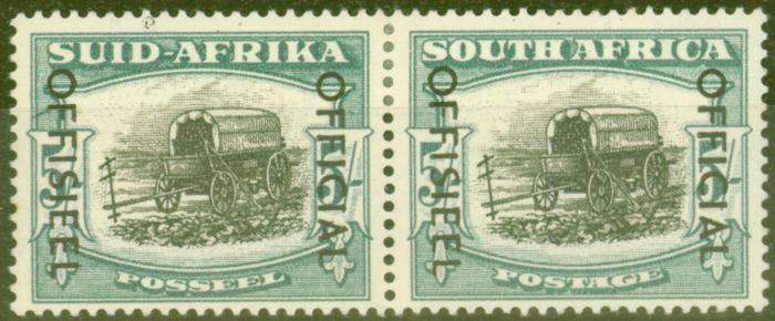 Old Postage Stamp from South Africa 1954 5s Black & Dp Yellow-Green SG050a Fine Lightly Mtd Mint