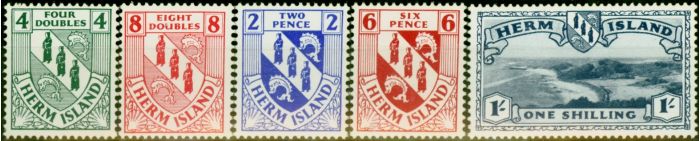 Valuable Postage Stamp Herm Island 1954 Crest Set of 5 V.F VLMM