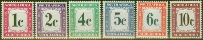 Collectible Postage Stamp from South Africa 1961 P.Due set of 6 SGD45-D50 V.F Very Lightly Mtd Mint