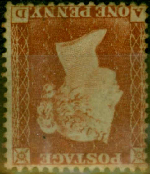 Rare Postage Stamp GB 1855 1d Red-Brown SG22wi Wmk Inverted P.14 Small Crown (A-D) Fine MM Example of this Scarce Stamp