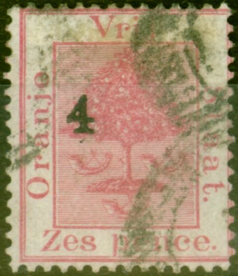 Valuable Postage Stamp from Orange Free State 1877 4d on 6d Rose SG13 Type d Fine Used