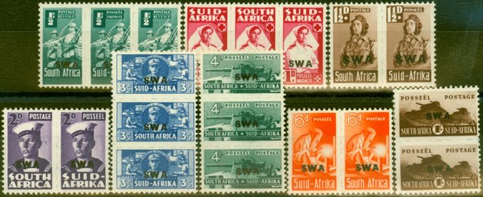 Valuable Postage Stamp South West Africa 1943-44 Set of 8 SG123-130b Fine LMM