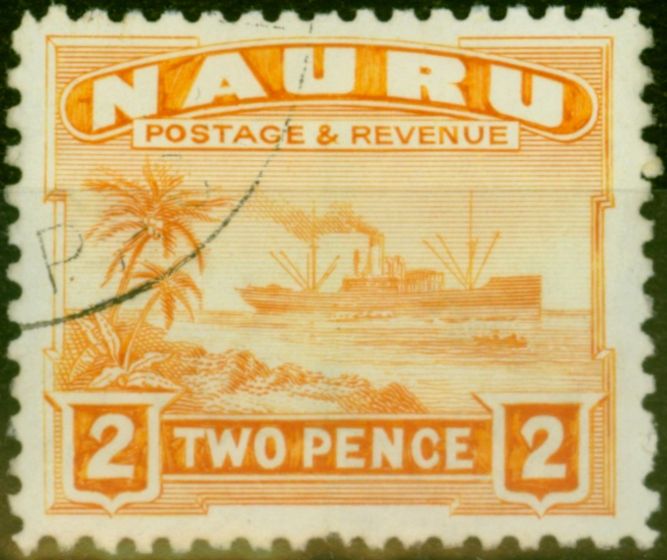 Rare Postage Stamp Nauru 1924 2d Orange SG29a Good Used