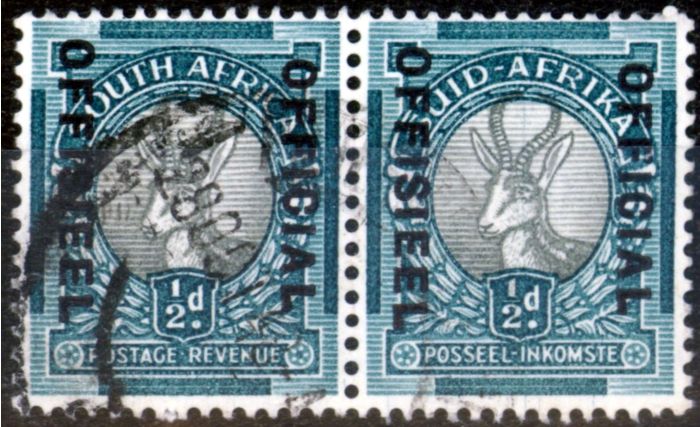 Collectible Postage Stamp from South Africa 1940 1/2d Grey & Blue-Green SG031a Fine Used (13)