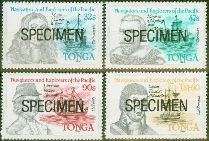 Collectible Postage Stamp from Tonga 1985 Navigators & Explorers Specimen set of 4 SG896s-899s Fine MNH
