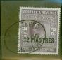 Valuable Postage Stamp British Levant 1902 12pi on 2s6d Dull Purple SG11b Chalk V.F.U on Piece