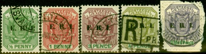Collectible Postage Stamp from Transvaal 1901 Set of 5 SG238-242 Fine Used