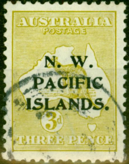 Valuable Postage Stamp from New Guinea 1915 3d Greenish Olive SG76c Very Fine Used