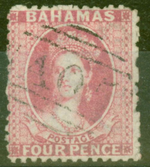 Valuable Postage Stamp from Bahamas 1863 4d Dull Rose SG27 Fine Used