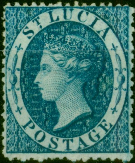 Collectible Postage Stamp St Lucia 1860 (4d) Blue SG2 V.F & Fresh Unused