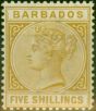 Rare Postage Stamp Barbados 1886 5s Bistre SG103 Fine & Fresh LMM
