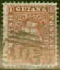 Old Postage Stamp from British Guiana 1861 1c Reddish Brown SG40 Fine Used