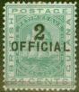Collectible Postage Stamp from British Guiana 1881 2 on 24c Emerald Green SG158 Type 24 Fine & Fresh Mtd Mint Scarce EX-Sir Ron Brierley
