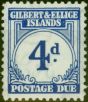 Collectible Postage Stamp Gilbert & Ellice Islands 1940 4d Blue SGD4 Fine LMM