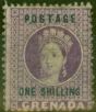 Valuable Postage Stamp from Grenada 1875 1s Dp Mauve SG13 Fine Mtd Mint Scarce