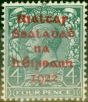 Old Postage Stamp Ireland 1922 4d Grey-Green SG6c Carmine Opt Fine LMM (2)