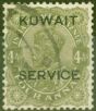 Rare Postage Stamp from Kuwait 1929 4a Sage-Green SG020 Fine Used