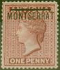 Valuable Postage Stamp from Montserrat 1876 1d Red SG1 Fine Mounted Mint