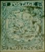 Old Postage Stamp N.S.W 1850 2d Bright Blue SG24b 'Inner Circle Intersects the Fan' Fine Used