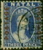 Valuable Postage Stamp Natal 1872 3d Bright Blue SG61x Wmk Reversed Fine Used (2)