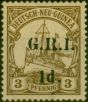 Collectible Postage Stamp New Guinea 1914 1d on 3pf Brown SG16 Fine MM