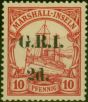 Rare Postage Stamp New Guinea 1914 2d on 10pf Carmine SG52 Fine MNH