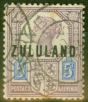 Collectible Postage Stamp from Zululand 1888 5d Dull Purple & Blue SG7 Good Used