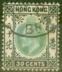 Collectible Postage Stamp from Hong Kong 1904 30c Dull Green & Black SG84 Fine Used