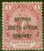 Valuable Postage Stamp from Rhodesia 1896 1d Rose SG59 Fine Mtd Mint