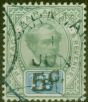 Valuable Postage Stamp from Sarawak 1891 5c on 12c Green & Blue SG26c Surch Double Fine Used Scarce