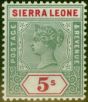 Collectible Postage Stamp from Sierra Leone 1896 5s Green & Carmine SG52 Superb MNH