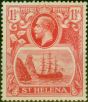 Old Postage Stamp St Helena 1923 1 1/2d Rose-Red SG99a 'Broken Mainmast' Fine MM