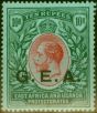 Rare Postage Stamp Tanganyika G.E.A 1917 10R Red & Green-Green SG60 Fine & Fresh MM