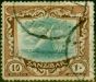 Rare Postage Stamp from Zanzibar 1913 10R Green & Brown SG260 Good Used
