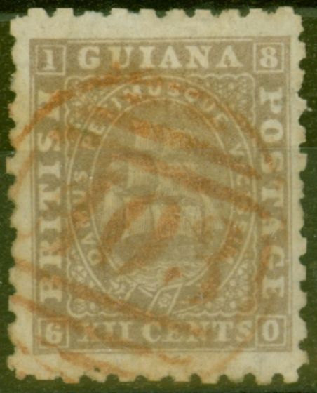 Valuable Postage Stamp from British Guiana 1867 12c Brownish Grey SG99 P.10 Fine Used