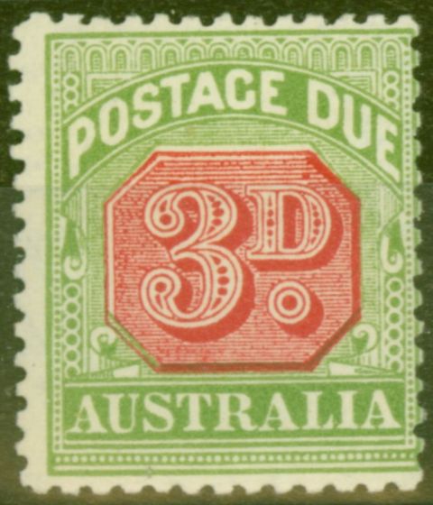Valuable Postage Stamp from Australia 1909 3d Rosine & Yellow-Green SGD66 Fine Mtd Mint