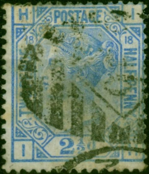 GB 1880 2 1/2d Blue SG142 Pl 18 Good Used . Queen Victoria (1840-1901) Used Stamps